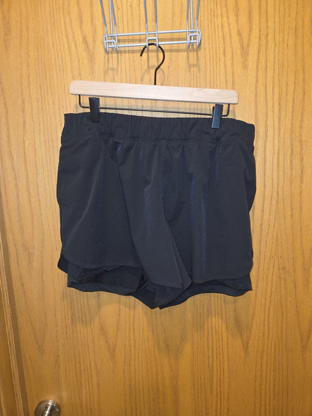 Livi Active Black Women's Athletic Shorts with Layered Hem